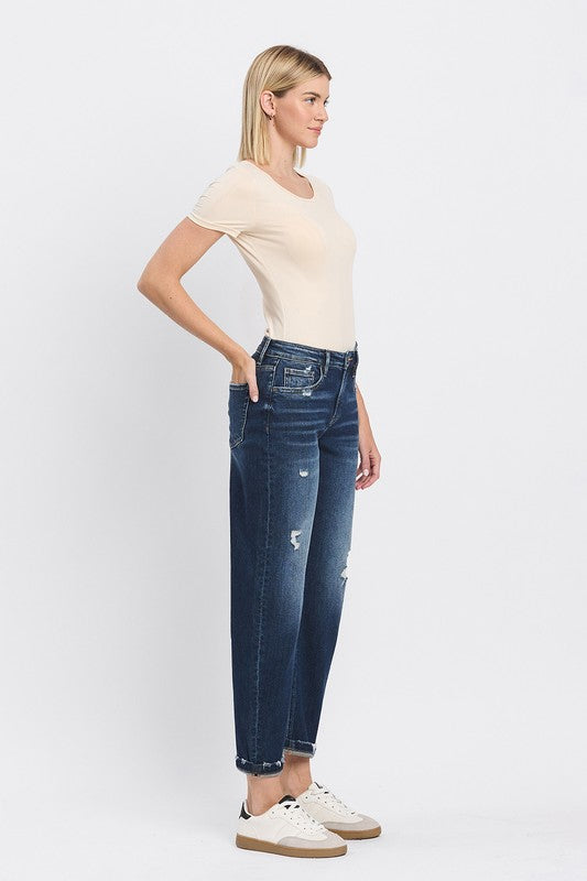 Kalina Dark Wash Barrel Jeans