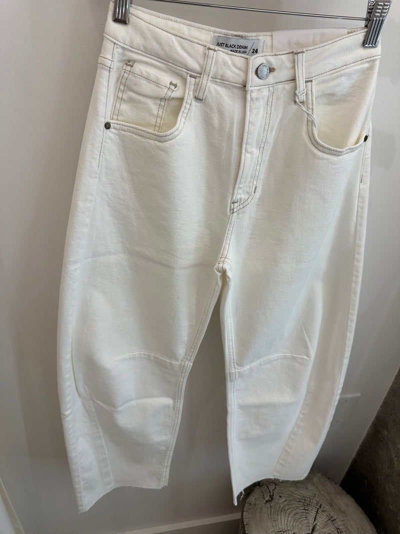 Ivory Frame Barrel Jeans