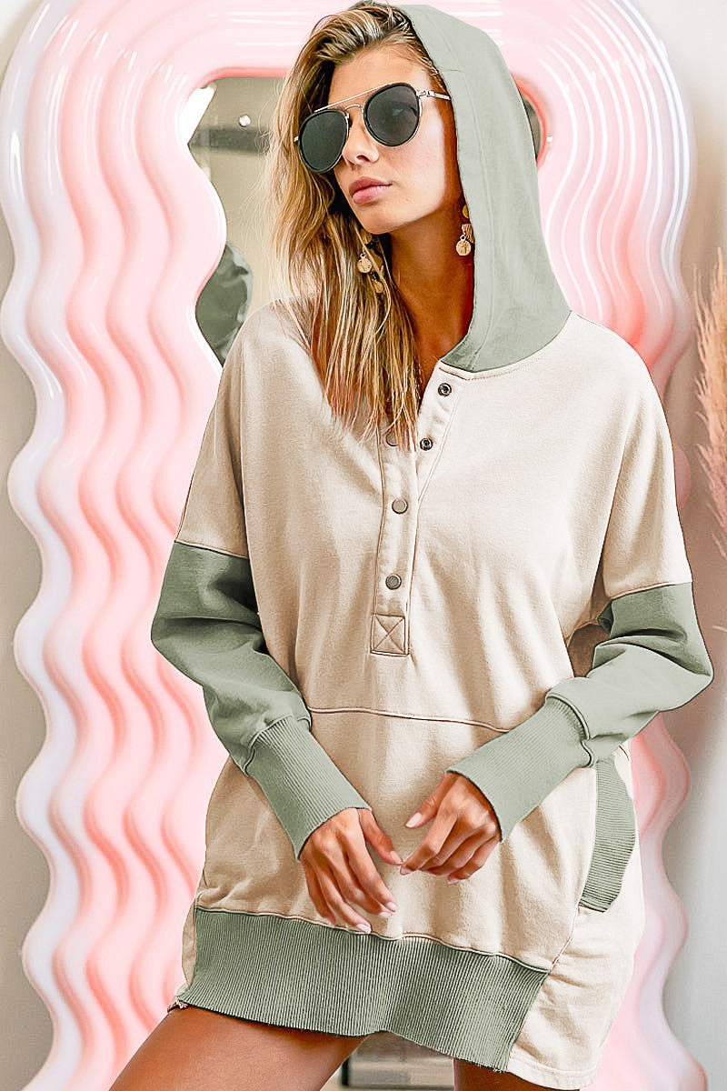 Two Tone Pullover | Cream/Mauve