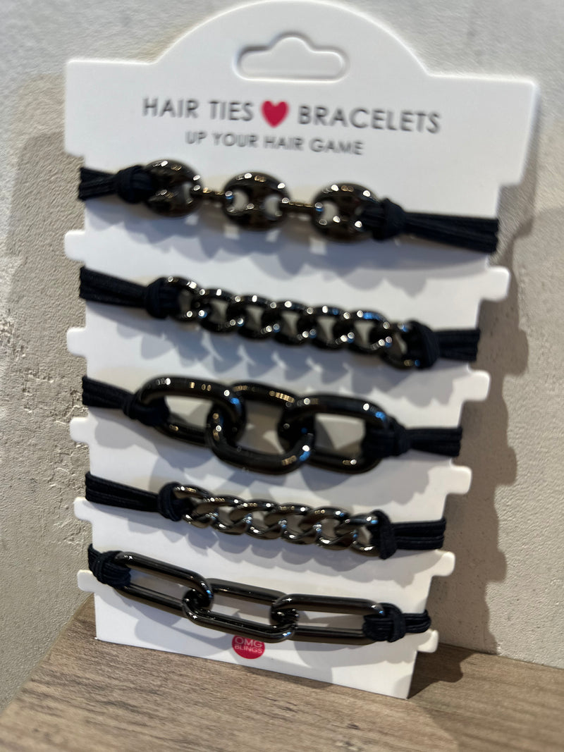 5 Piece Hair Tie / Bracelet Set