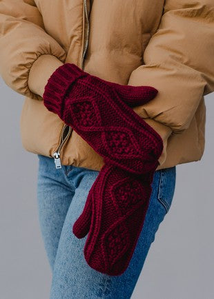 Cable Knit Mitts | 7 colours