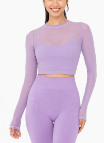 purple mesh top