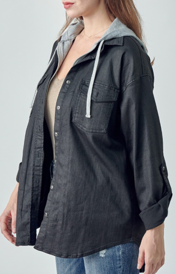 Fireside Denim Shacket | Black