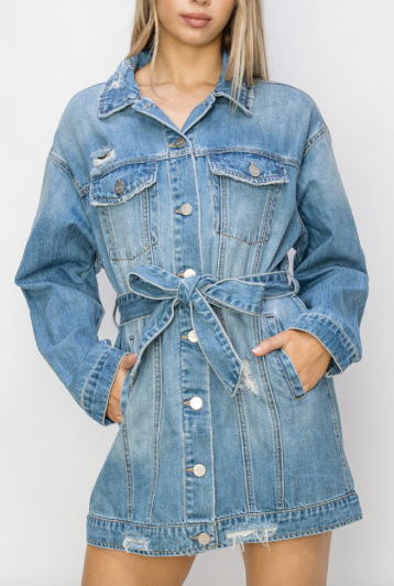 Laura Belted Denim Jacket