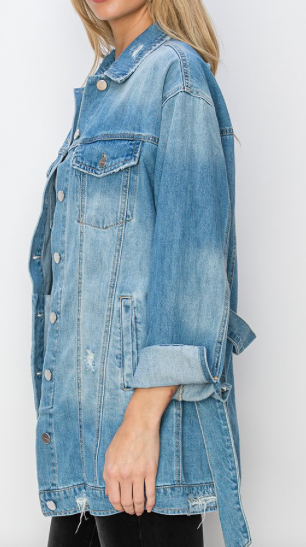 Laura Belted Denim Jacket