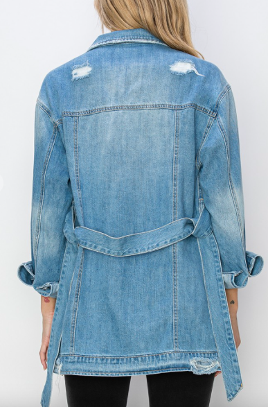 Laura Belted Denim Jacket