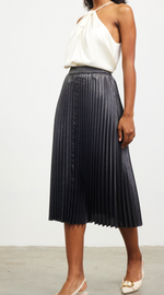 Metallic Pleat Skirt