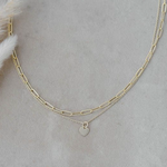 PaperClip Heart Double Chain | 2 colours