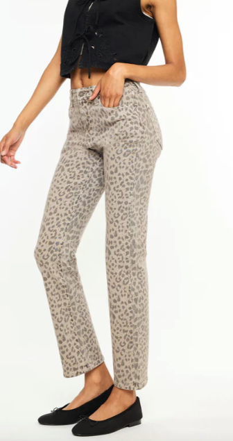 Leopard Straight Leg Denim