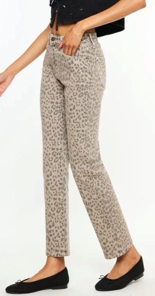 Leopard Straight Leg Denim