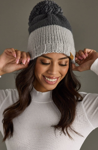 Colour Block Pom Hat | 2 colours