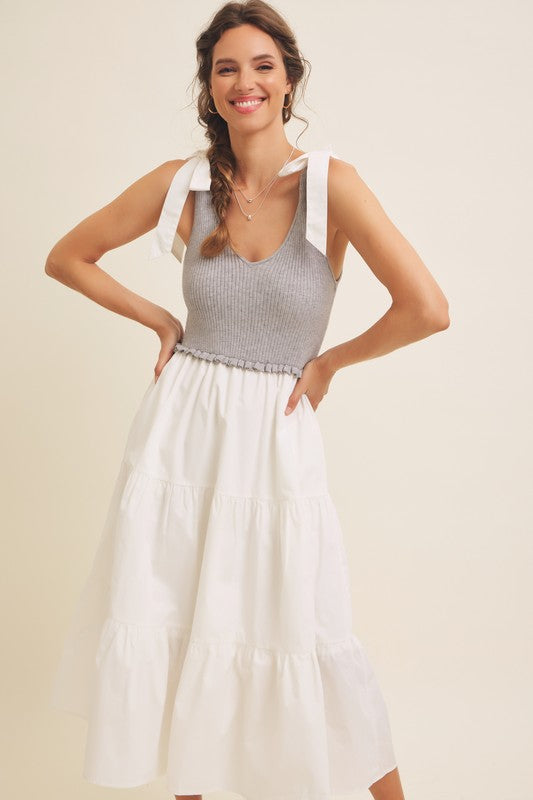 Grey Skies Midi Dress