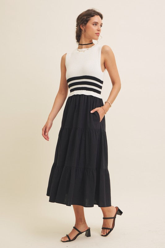 Cleo Stripe Midi Dress
