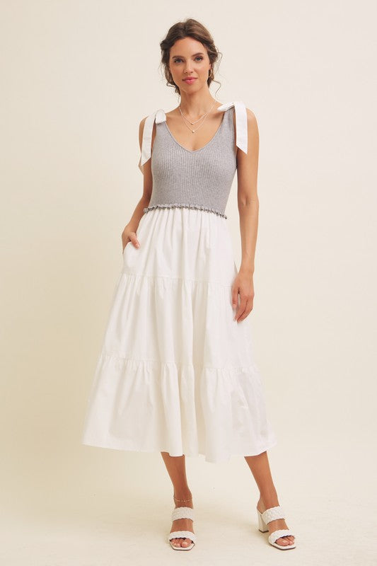 Grey Skies Midi Dress