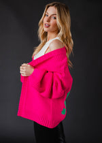 Ski TIme Cardi | Hot Pink