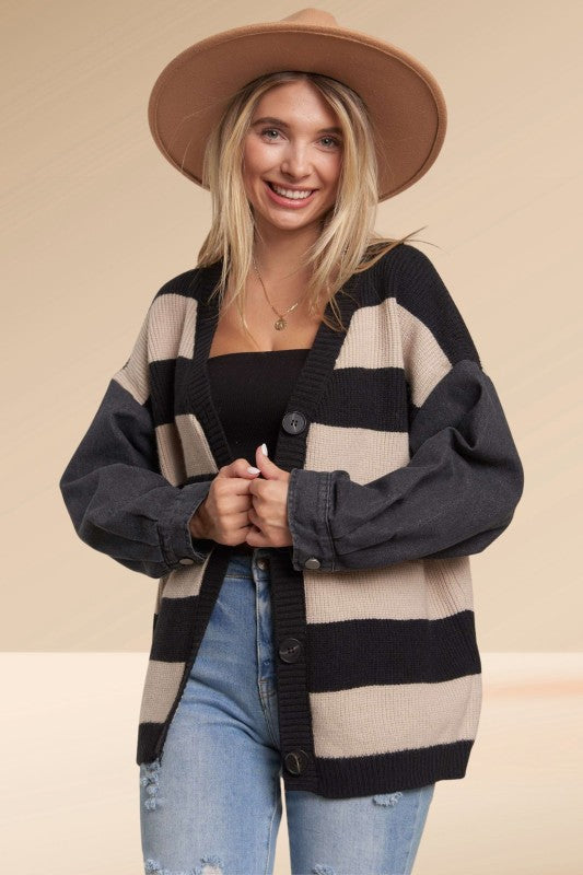 Denim Sleeve Cardi | 2 colours