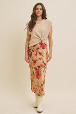 Fall Florals Satin Skirt