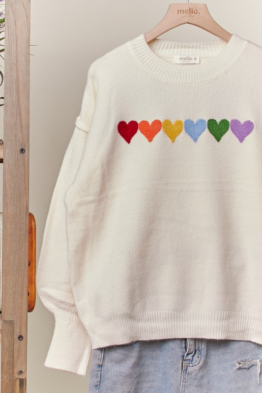 Rainbow Heart Sweater