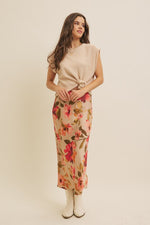 Fall Florals Satin Skirt