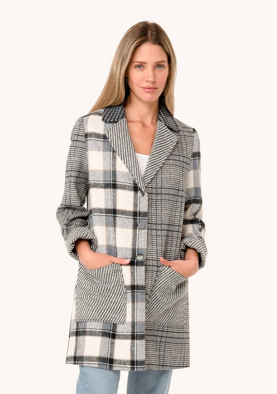 Plaid Patchwork Coat