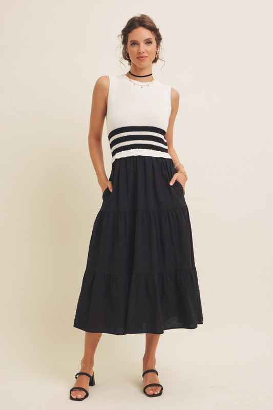 Cleo Stripe Midi Dress