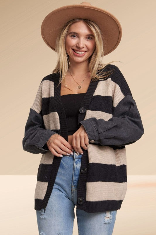 Denim Sleeve Cardi | 2 colours