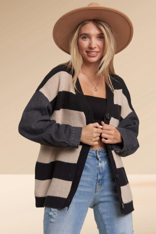 Denim Sleeve Cardi | 2 colours