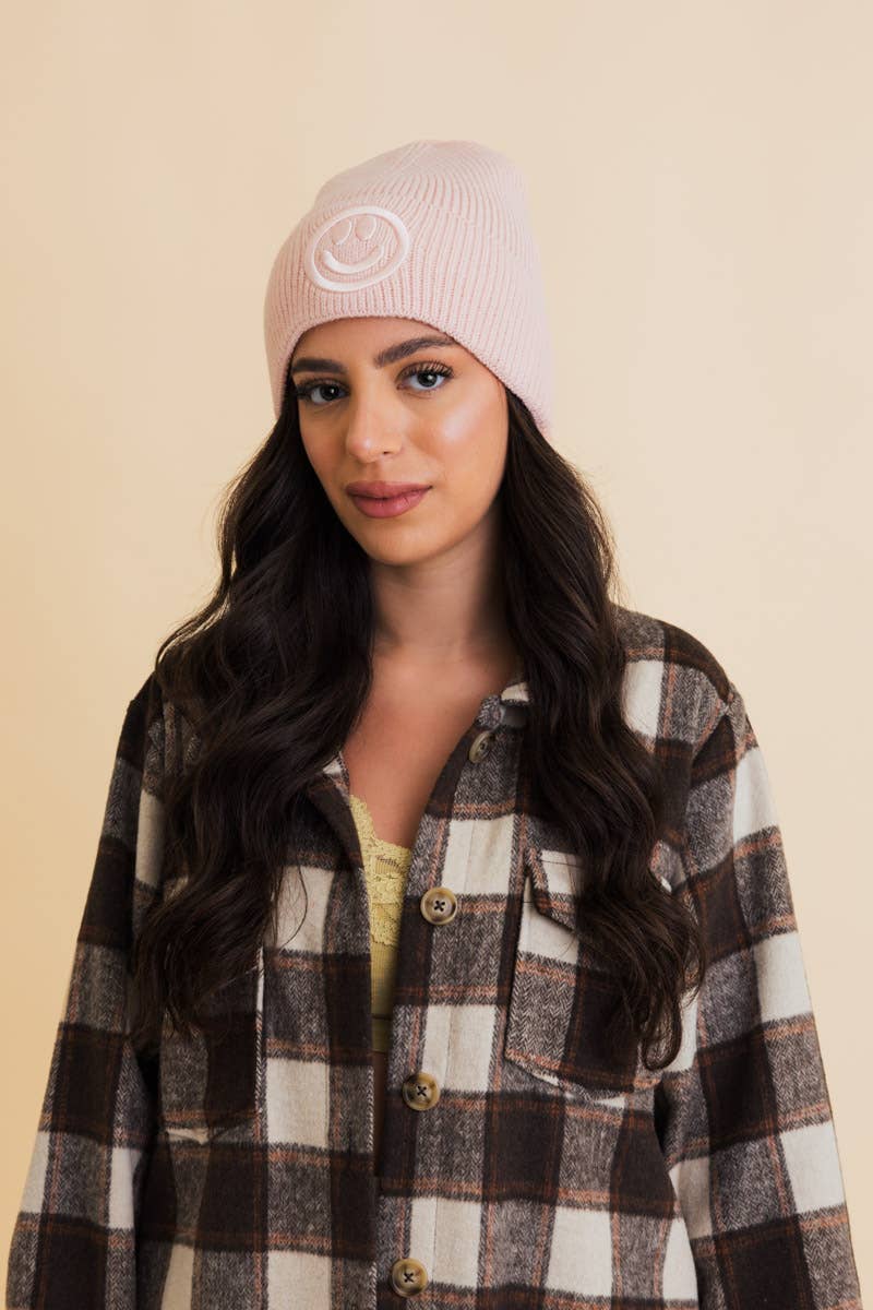 Embroidered Smiley Beanie | 5 colours