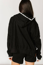 Lace Edge Zip Up Hoodie