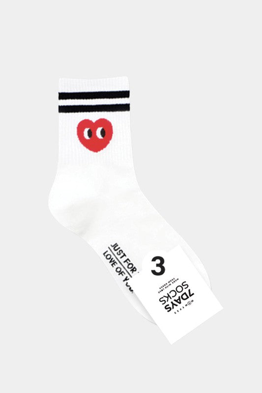 Hearts + Smiles Crew Socks (2 colours)