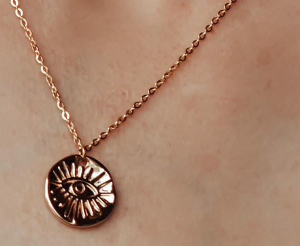 Evil Eye Coin Pendant Necklace